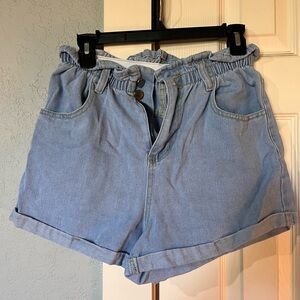 Plaid&Plain Women's High Waisted Denim Shorts Size Medium
